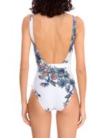 Maiô com estampa floral e detalhe na cintura
