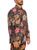 Camisa com estampa Floral Color Fundo Preto