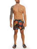 Shorts estampa Floral Preto
