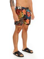 Shorts estampa Floral Preto