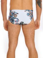 Sunga Intermediária Estampa Floral Mar e Terra
