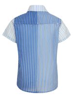 Camisa infantil listrada com bolsos