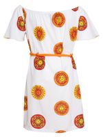 Vestido infantil ombro a ombro estampa sol