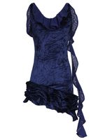 Vestido curto de veludo com babados AMIR X ASTRID