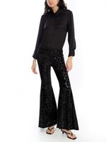 Calça flare veludo paetê AMIR X ASTRID