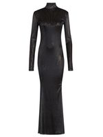 Vestido longo com gola fios dourados AMIR X ASTRID