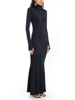 Vestido longo com gola lycra AMIR X ASTRID