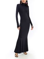 Vestido longo com gola lycra AMIR X ASTRID