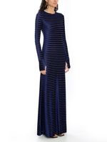 Vestido longo veludo listras AMIR X ASTRID