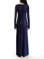 Vestido longo veludo listras AMIR X ASTRID
