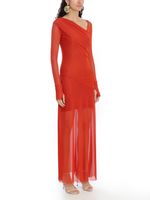 Vestido longo com mangas de tule AMIR X ASTRID