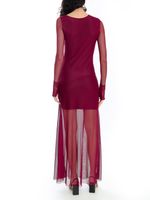 Vestido longo com mangas de tule AMIR X ASTRID
