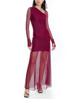 Vestido longo com mangas de tule AMIR X ASTRID
