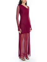 Vestido longo com mangas de tule AMIR X ASTRID