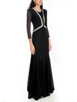 Vestido manga 3/4 com barrado de tela AMIR X ASTRID