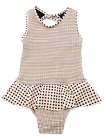 Maiô com peplum e estampa de poás