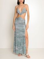 Vestido longo fenda AMIR SLAMA+JADE JADE