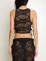 Blusa com amarrações laterais textura AMIR SLAMA+JADE JADE