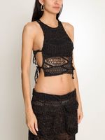 Blusa com amarrações laterais textura AMIR SLAMA+JADE JADE