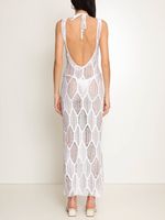 Vestido longo sem mangas com textura vazada AMIR SLAMA+JADE JADE