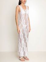 Vestido longo sem mangas com textura vazada AMIR SLAMA+JADE JADE