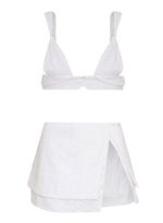 Conjunto top com fecho nas costas e mini saia AMIR SLAMA+JADE JADE