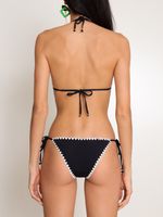 Conjunto de biquini cortininha com bordado em croche