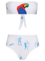 Conjunto de biquini sem alça e tanga alta reta