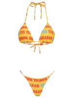 Conjunto de biquini cortininha com tanga fixa