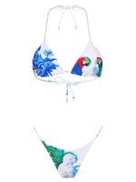 Conjunto de biquini cortininha com tanga fixa