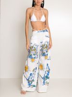 Calça com estampa gráfica e amarração