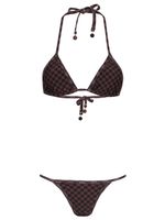 Biquini cortininha com tanga fixa estampa quadriculada AMIR SLAMA+JADE JADE