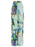 Calça com bolsos laterais e elástico cós 