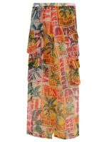 Calça cargo oversized translucida estampada