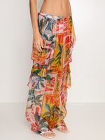 Calça cargo oversized translucida estampada