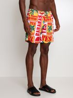Shorts estampados cós elastico e bolsos laterais