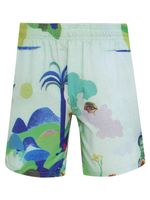 Shorts estampados cós elastico e bolsos laterais