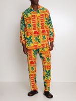 Calça reta com estampa 