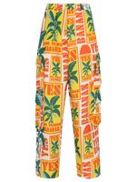 Calça oversized estampada com bolsos 