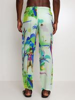 Calça estampada cós elastico com bolsos  