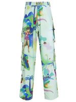 Calça oversized estampada com bolsos 