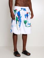 Bermuda oversized com detalhes laterais 