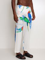 Calça estampada cós elastico com bolsos  