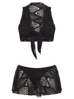 Top camiseta e tanga saia textura AMIR SLAMA+JADE JADE