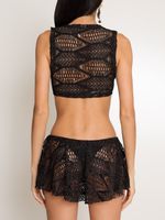 Top camiseta e tanga saia textura AMIR SLAMA+JADE JADE
