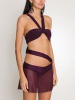 Biquíni top com argola e tanga saia Amir + Tati