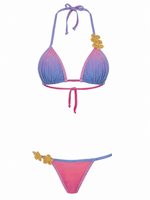 Top cortina e tanga fixa com flores Amir + Tati
