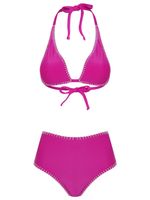 Top frente única e tanga alta crochet Amir + Tati