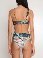 Top camiseta tira cruzada e tanga alta Tropical Paradise Amir Slama+Avatim