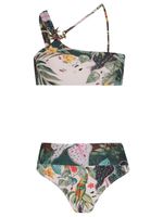 Top camiseta tira cruzada e tanga alta Tropical Paradise Amir Slama+Avatim